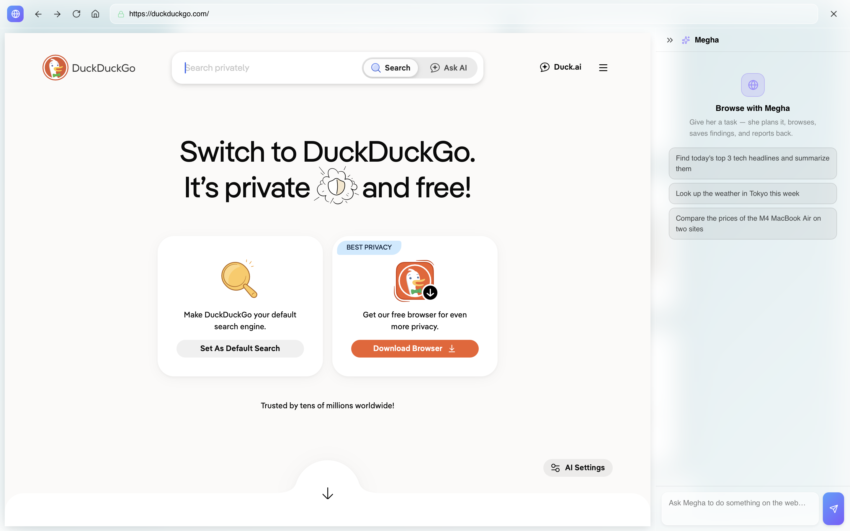 MeghaOS Automated Browser